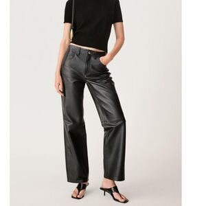 ZARA Faux Leather Straight Leg Leather Pants